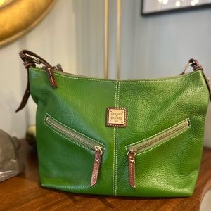 Dooney & Bourke Green and Brown Leather Shoulder Bag